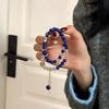 New Chinese Style Vintage Natural Lapis Lazuli Clear Quartz Double Circle Bracelet Womens High-end Jewelry