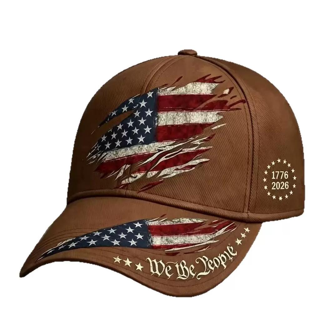 American Anniversary D full print baseball cap Independence Day visor source one piece