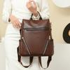 Anti-theft Backpack Women's PU Backpack Large Capacity Lightweight Travel Bag Student Schoolbag