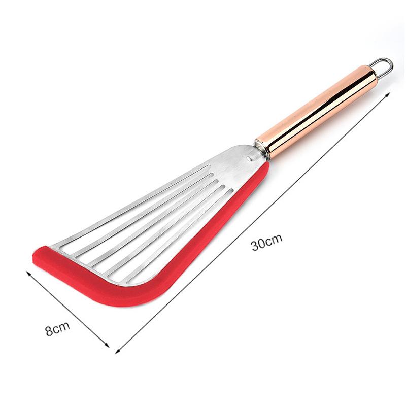Küchenbratspatel, rutschfester Schlitzwender aus Edelstahl und Fischspatel, undichte Schaufel, Fischschneider, Küchenzubehör