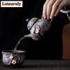 161ml Gold Plum Blossom Pear-shaped Teapot Zen Tea Infuser Pot Household Tea Making Kettle With Ball Hole Puer Cafes Decoration