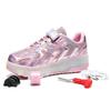 New Children's Single-wheel Runaway Shoes Double-wheel Luminous Shoes USB Charging Light Shoes LED Various Light Modes