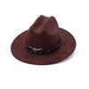 Autumn and Winter New Cow Head Top Hat Hiking Tibetan Felt Hat Upturned Edge Flat Brim Men's and Women's Sunshade Windproof Hat