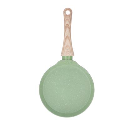 Frying Pan Wood Handle Aluminum Alloy Cooking Skillet Fast Heating Non Stick Omelet Pan for Home Kitchen