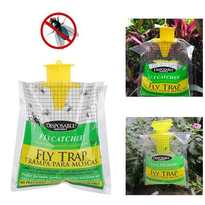 Flies Catcher Bag Hanging Flies Flytrap Pack Water-soluble Disposable Non-toxic Harmless for Household Garden Supplies