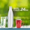 Stainless Steel Insulated 24 Hours Hot and Cold Bottle, 500 ml, Silver