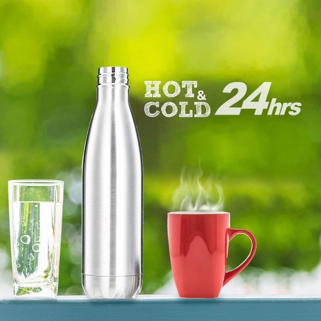 Stainless Steel Insulated 24 Hours Hot and Cold Bottle, 500 ml, Silver
