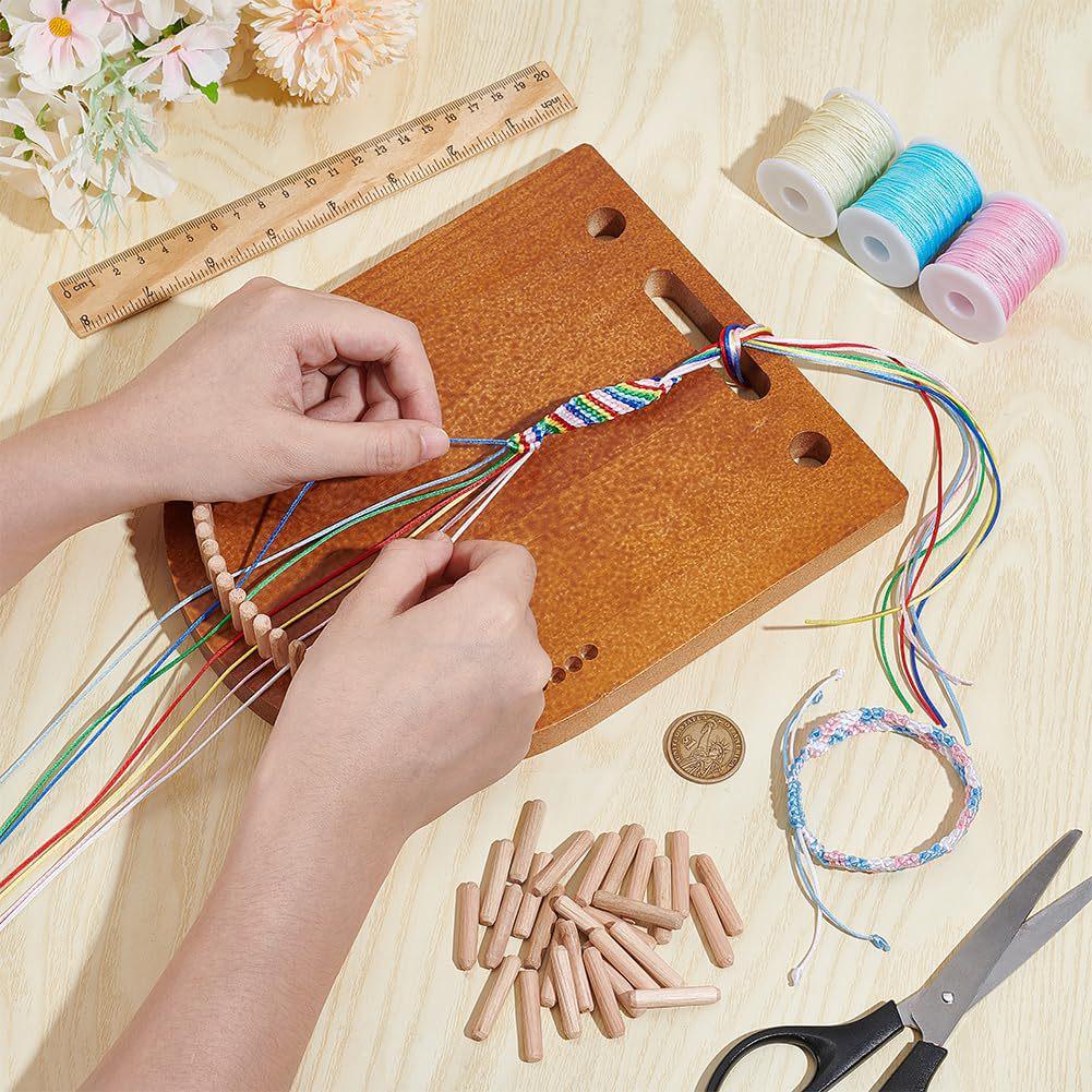 Wooden Bracelet Braiding Tool: DIY Hand-Woven Wristband Craft