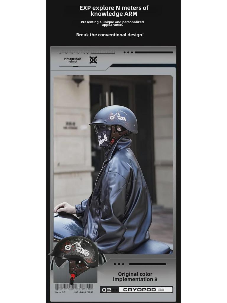 DOT-Certified Retro 3C Motorcycle Half Helmet for Summer