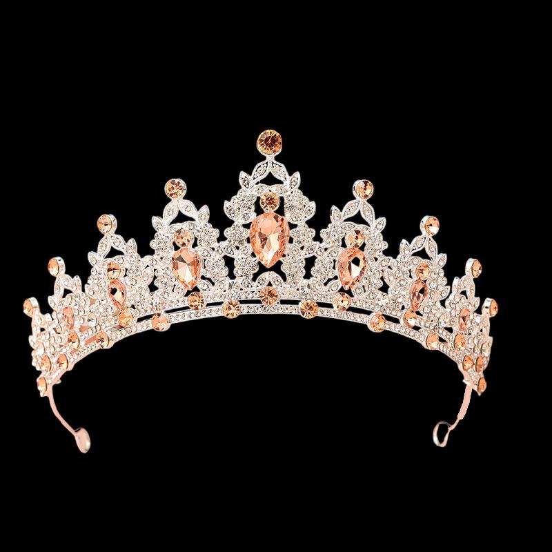 Wedding and Birthday Headband Leaf Inlaid with Rhinestone Crystals Colorful Princess Bridal Accessories