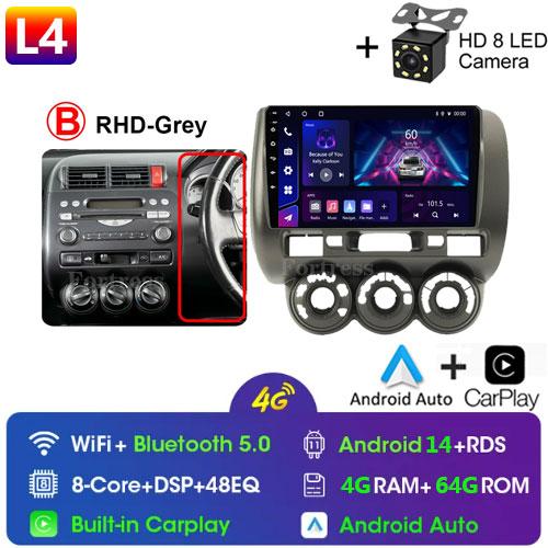 2 Din Android 14 Car Radio For Honda Fit Jazz City 2002-2007 Multimedia Video Player Navigation GPS 4G Carplay Auto Stereo RDS