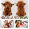 25cm Highland Cows Stuffed Animal, Scottish Cow Plush Toy, Soft Farm Cattle Plushie Doll, Christmas & Birthday Gift for Boys Girls