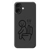 For iPhone 17 Case Stickman Toilet Pattern Printing Straight Edge TPU Phone Back Cover