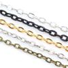 5 Meters/lot 3x2mm 4x3mm 5 Colors Plated Handmade Unwelded Iron Cable Chains DIY Jewelry Making Findings Accessories