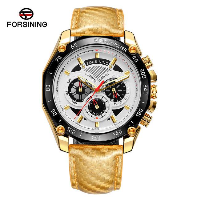 

Forsining Водонепроницаемые многофункциональные механические часы Мужские модные автоматические механические часы ZP1138-3-W