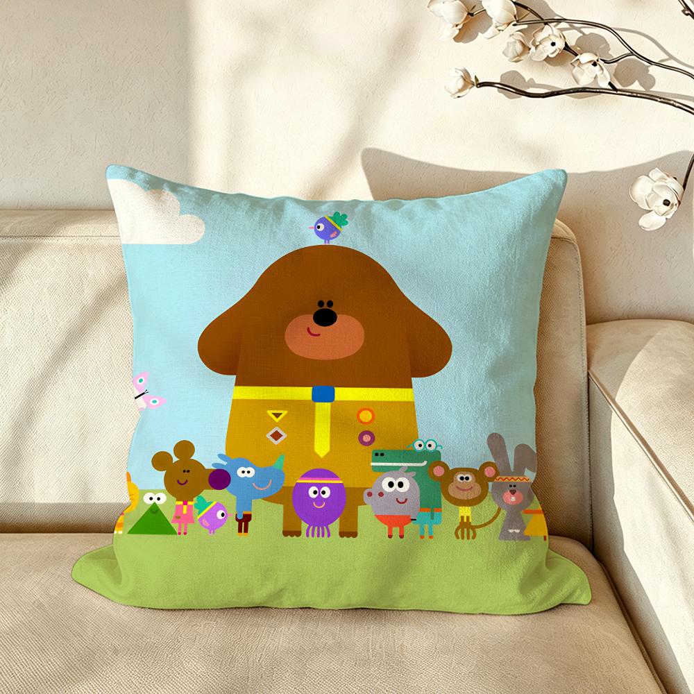 Cartoon HHey DDuggee cute Cushion Cover Pillow Case Antidustmite Pillowcase Silky Short Plush Sofa Cushion Cover hot
