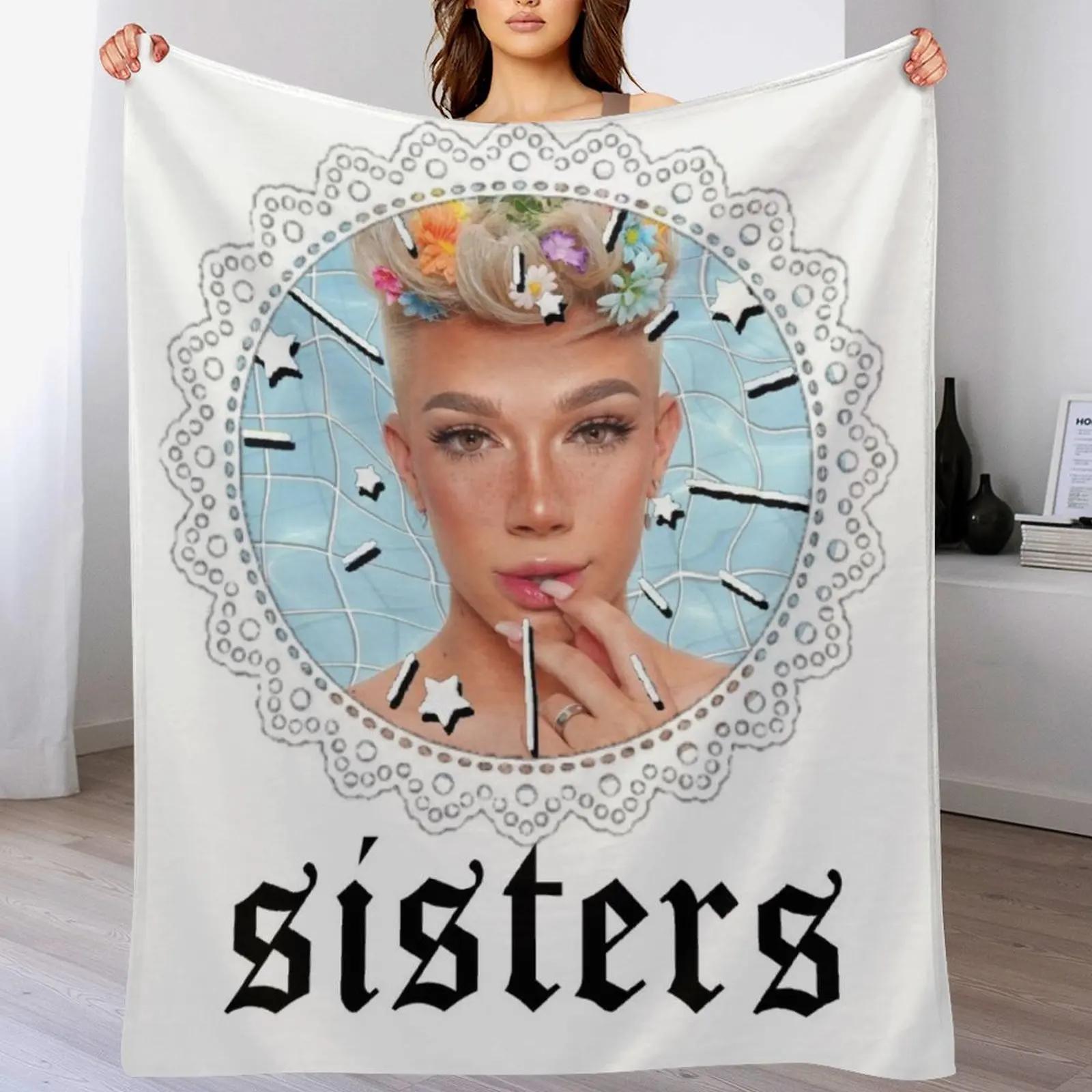 

James Charles Sisters Throw Blanket Multi Purpose Soft Warm Blanket for Home Travel 102x76cm(40x30in)