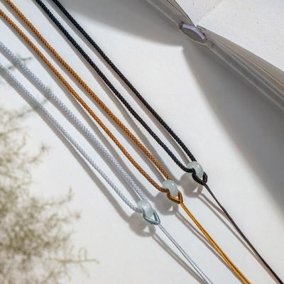 Jadeit Sicherheitsanhänger mit geflochtener Halskette