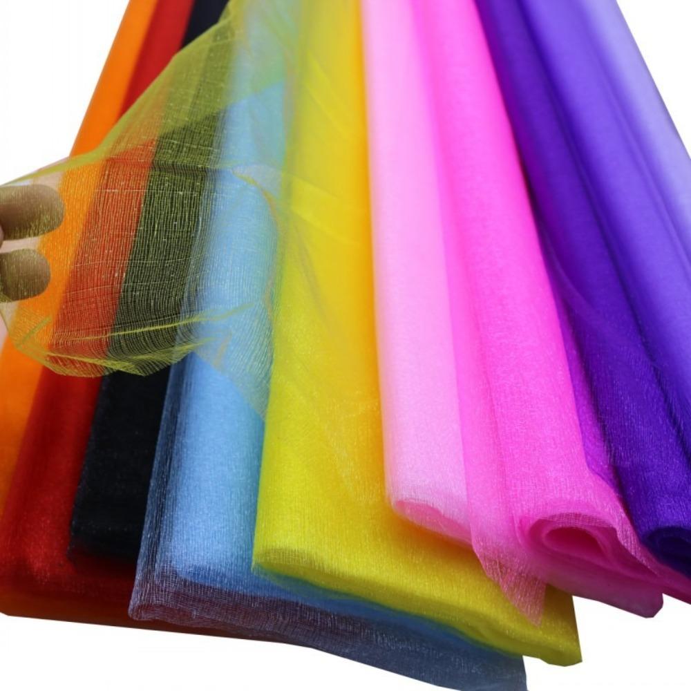 500*48cm Tulle Roll DIY Gauze Organza Fabric Garden Party Stairs Chair Back Decoration