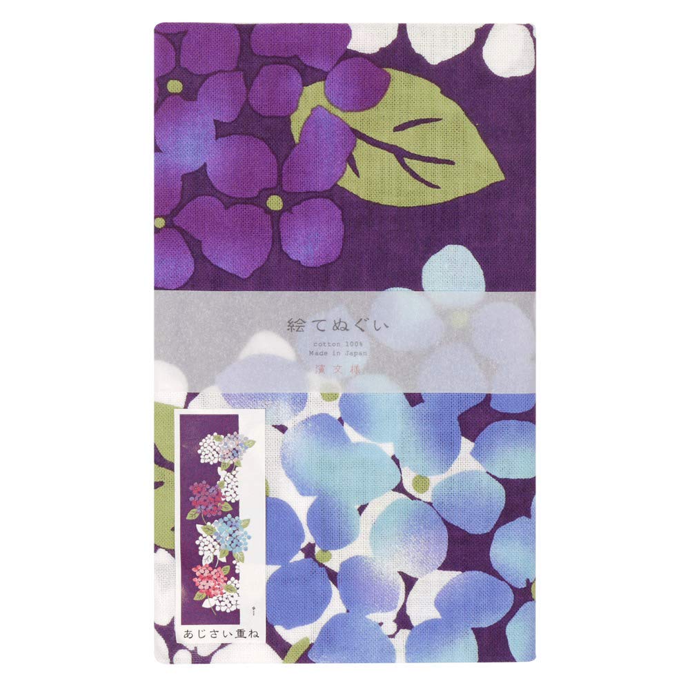 Hamamonyo Illustrated Hand Towel Layered Hydrangea -