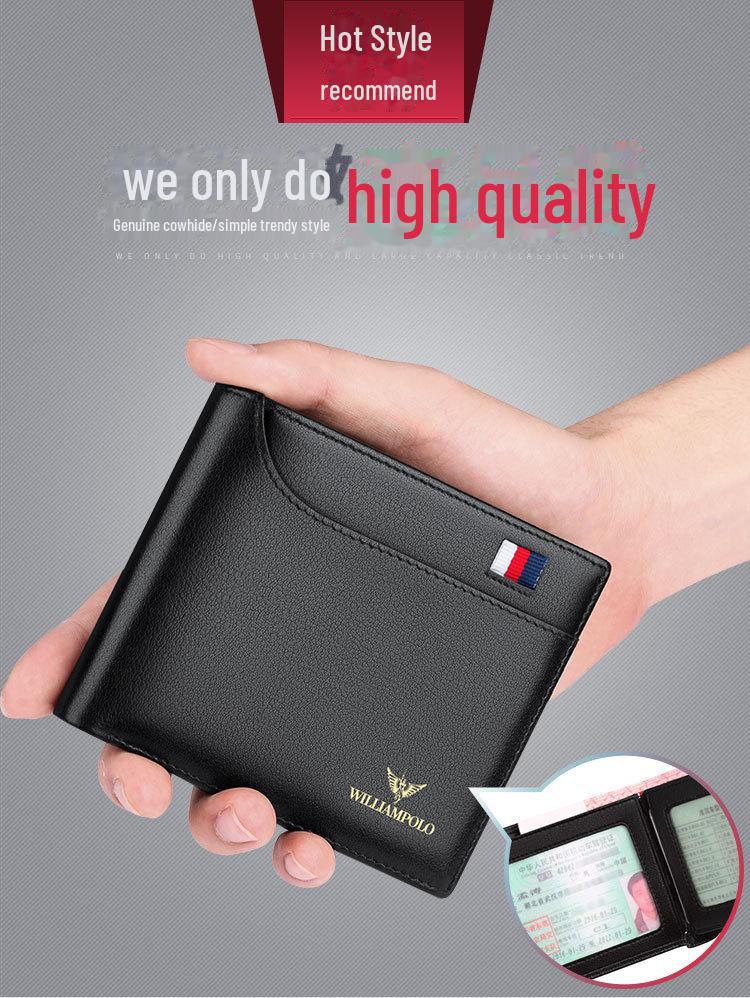 King Paul Ultracienki Męski Portfel z Prawdziwej Skóry - Krótki, Wielofunkcyjny Etui na Karty na Biznesowo-Casualowy