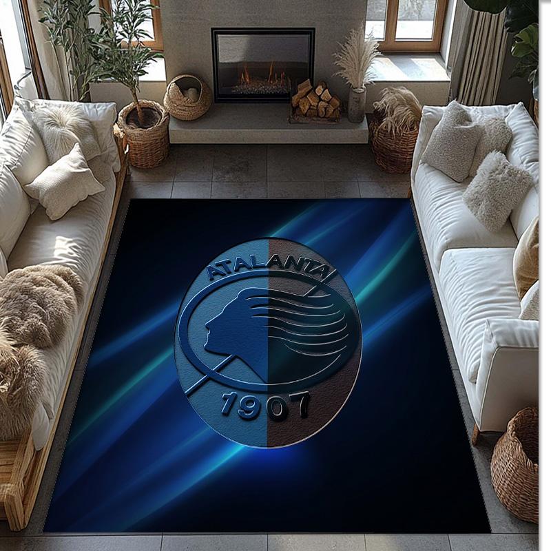 Atalanta FC Soccer Football Pattern Soft Area Rug Non Slip Indoor Floor Carpet Sports Decor Mat for Bedroom