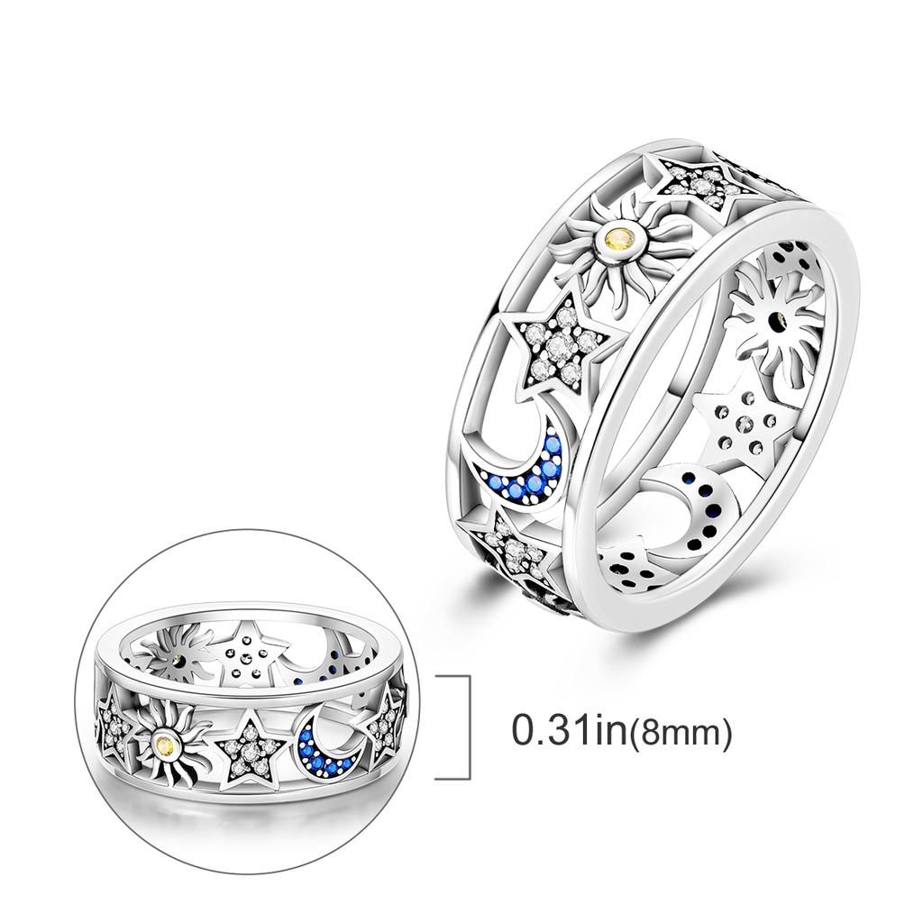 Copper Plated Mystic Star Shape Ring Infinite Love Authentic Design Zircon CZ Wedding Rings Jewellery Women Gift