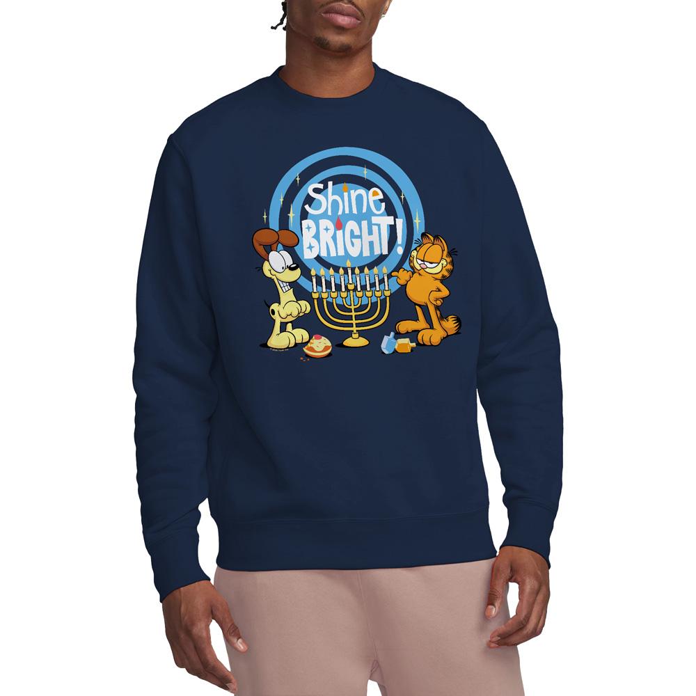 Garfield Unisex Adult Shine Bright For Hanukkah Odie Sweatshirt