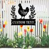 Customizable Metal Sign Hen Silhouette Personalized Family Name Wall Art Hot Sale Home Garden