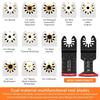 4 PCS Titanium Oscillating Saw Blades, Curved-Edge Multitool Blades for Cutting Hard Material, Metal Nails Wood and Plastic, Oscillating Tool Blades