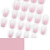 24 Pieces Minimalist Pink and White Gradual Change Manicure Fake Nail Short Square Wearable Nail Piece Simple Wearable Nail Patch