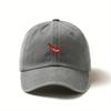 1pc Vintage Washed Baseball Caps for Women,with Chili Pepper Embroidery,Adjustable Snapback,Lightweight Breathable for Outdoor