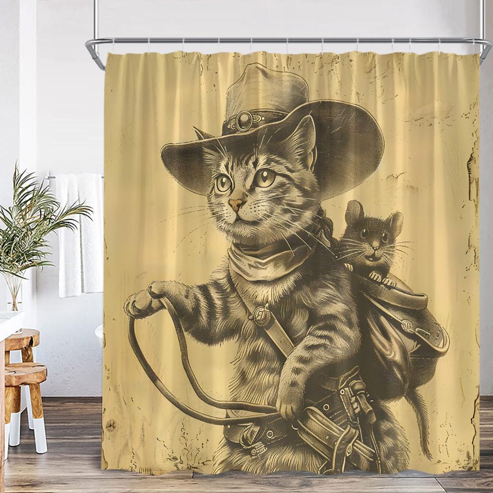 Black Witch Cat Halloween Shower Curtain Full Moon Horror Night Evil Pumpkin Graveyard Bathroom Decor Polyester Bathtub Curtain