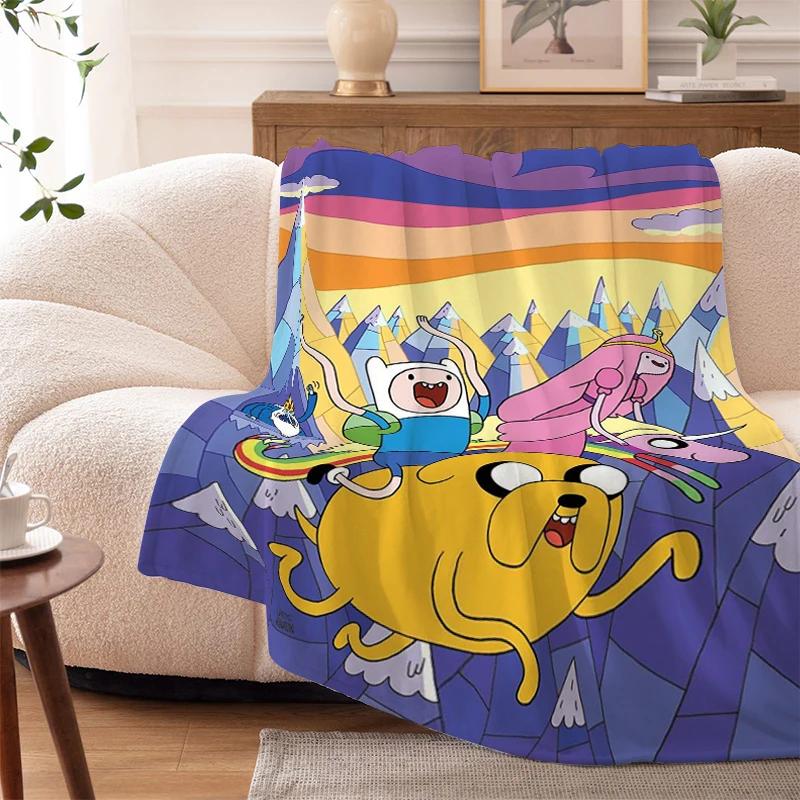 Fluffy Soft Blankets King Size A-Adventures Time Microfiber Bedding Warm Sofa Knee Fleece Camping Nap Flannel Double Bed Blanket