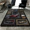 Classic Car Collection Pattern Rug Floor Mat for Living Room or Bedroom Soft and Comfortable Carpet a Gift for Birthday and Holiday.