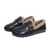 Mao Mao shoes winter Birkenstocks flat-soled soft-soled leather-faced piled beanie shoes cotton shoes