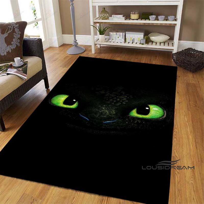 Various sizes of How to Train Your Dragon Toothless pattern rugs, cartoon style, suitable for bedrooms, living rooms, sofa