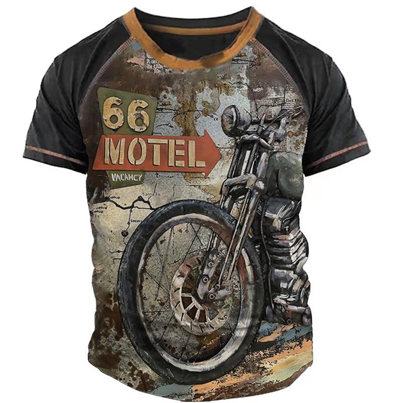 Vintage Motorcycle T Shirts For Men 3d Print Graphics T-shirts For Men Short Sleeve Male Motorcycle Shirts Tee Tops Streetwear