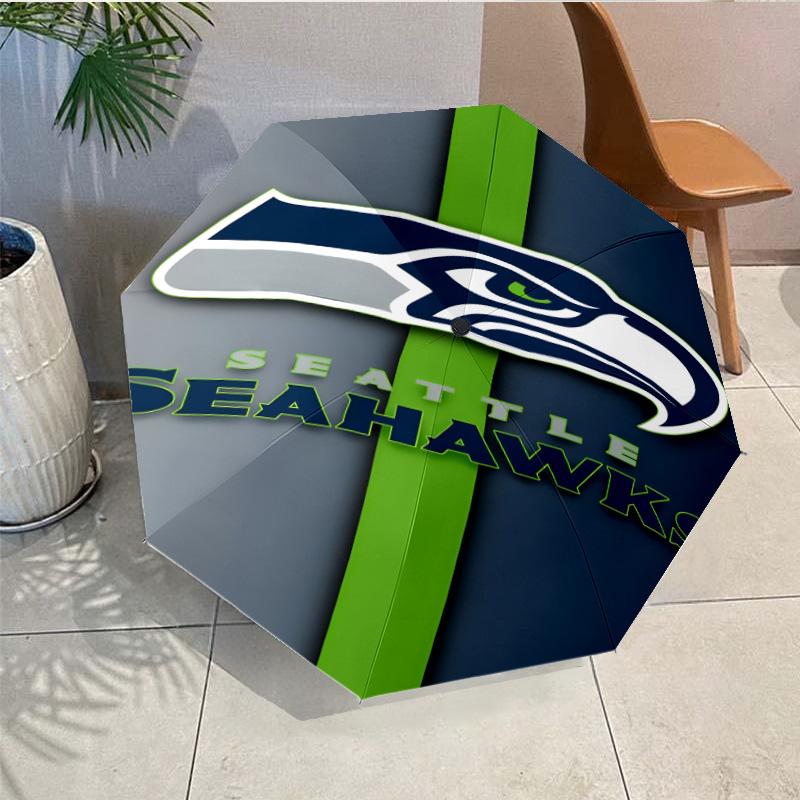 Seattle Seahawks Logo Umbrella - Automatic Open/Close, Compact 8-Rib Lightweight Umbrella Essential for outdoorPicnic Accessory Fan Gifts