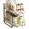 Kitchen Storage Rack 2-Tier Non-Slip Display Organizer Stand Kitchen Storage Shelf for Adults Home Indoor Tabletop Dormitory