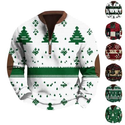 Męska bluza retro casual z nadrukiem gradientowym