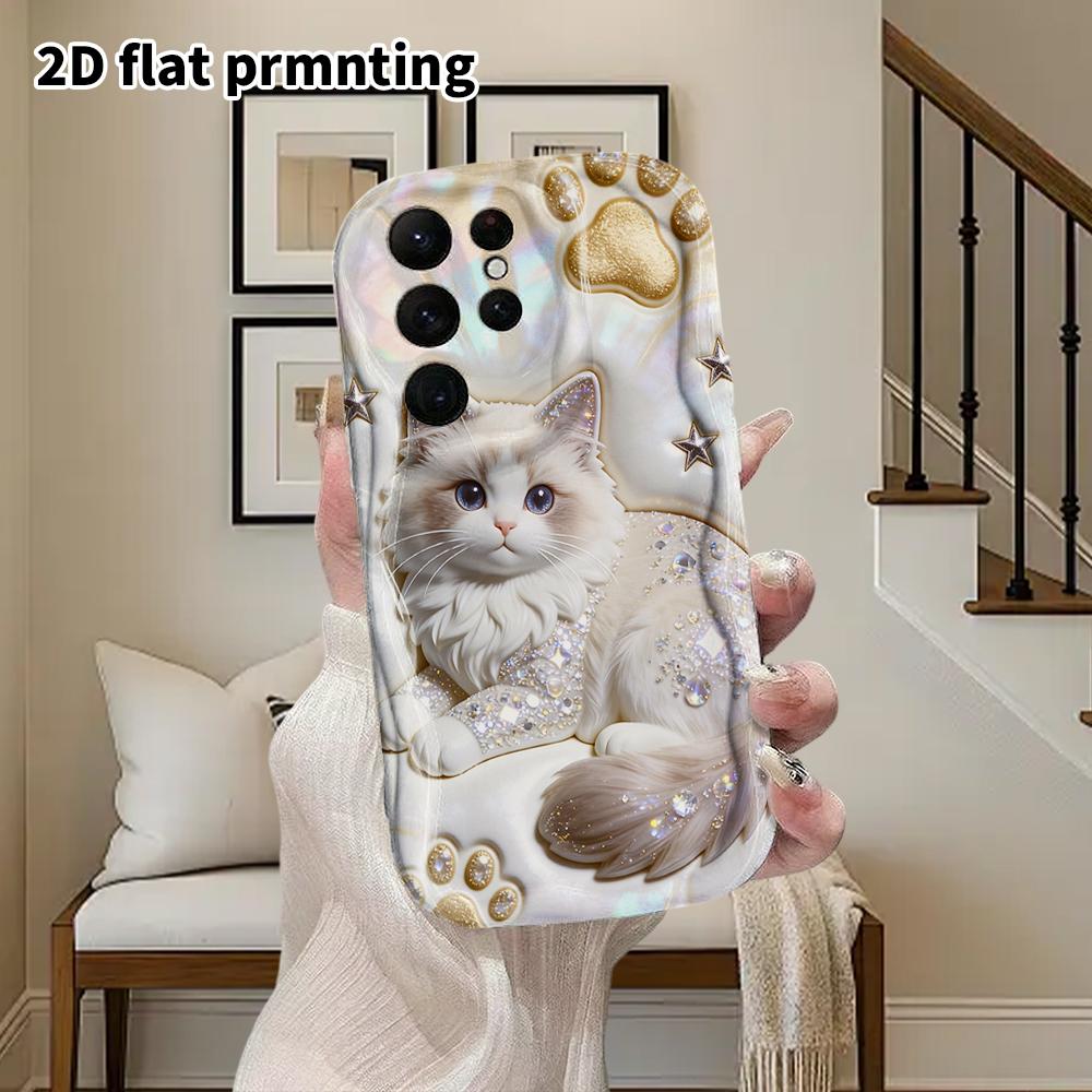 Phone Case: 2D Flat Samsung Galaxy A34 A35 M05 M06 S20 S22 S21 FE Plus 5G Protective Case, Couple Style, Ragdoll Cat, Christmas and Halloween Gift