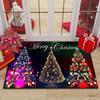 Merry Christmas Home Entrance Decoration Carpet Santa Claus Elk Print Floor Mat Door Mat Living Room Bathroom Non-Slip Carpet