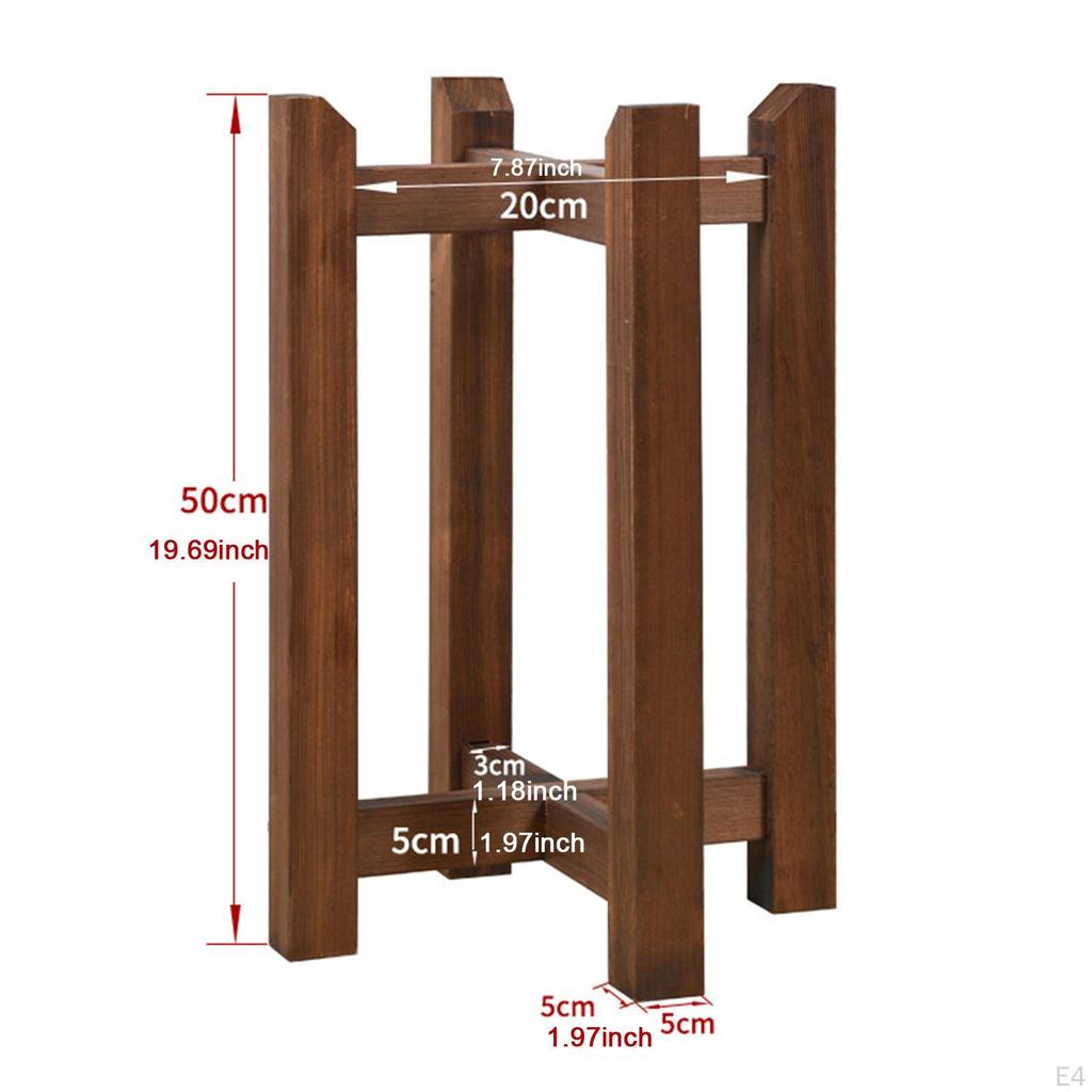 Corner Plant Stand Flowerpot Display Rack Easy to Use Non-slip Wood Stable Planter
