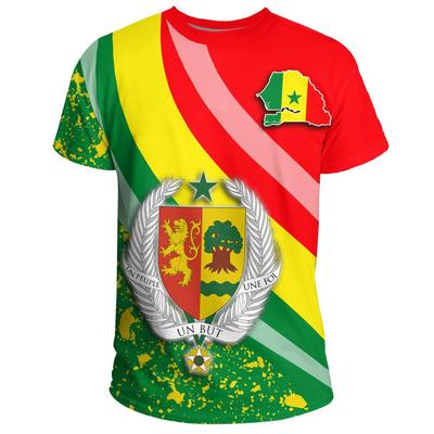 Afrikanisches Senegal-T-Shirt für Männer, modisch, Sommer, 3D-gedrucktes Wappen, T-Shirt, Tops, Rundhalsausschnitt, T-Shirts, Sport, lockere kurze Ärmel