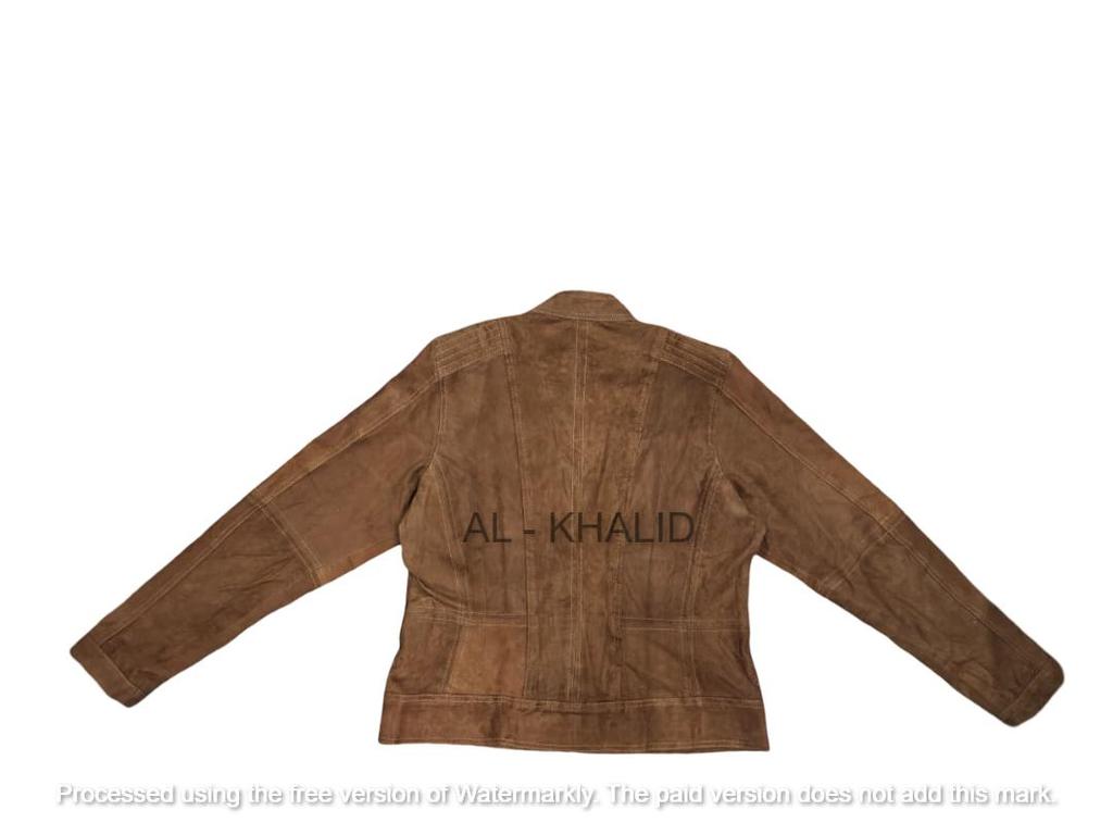 Women Jacket Suede Brown Handmade Lambskin Leather Genuine Biker Motorcycle Stylish