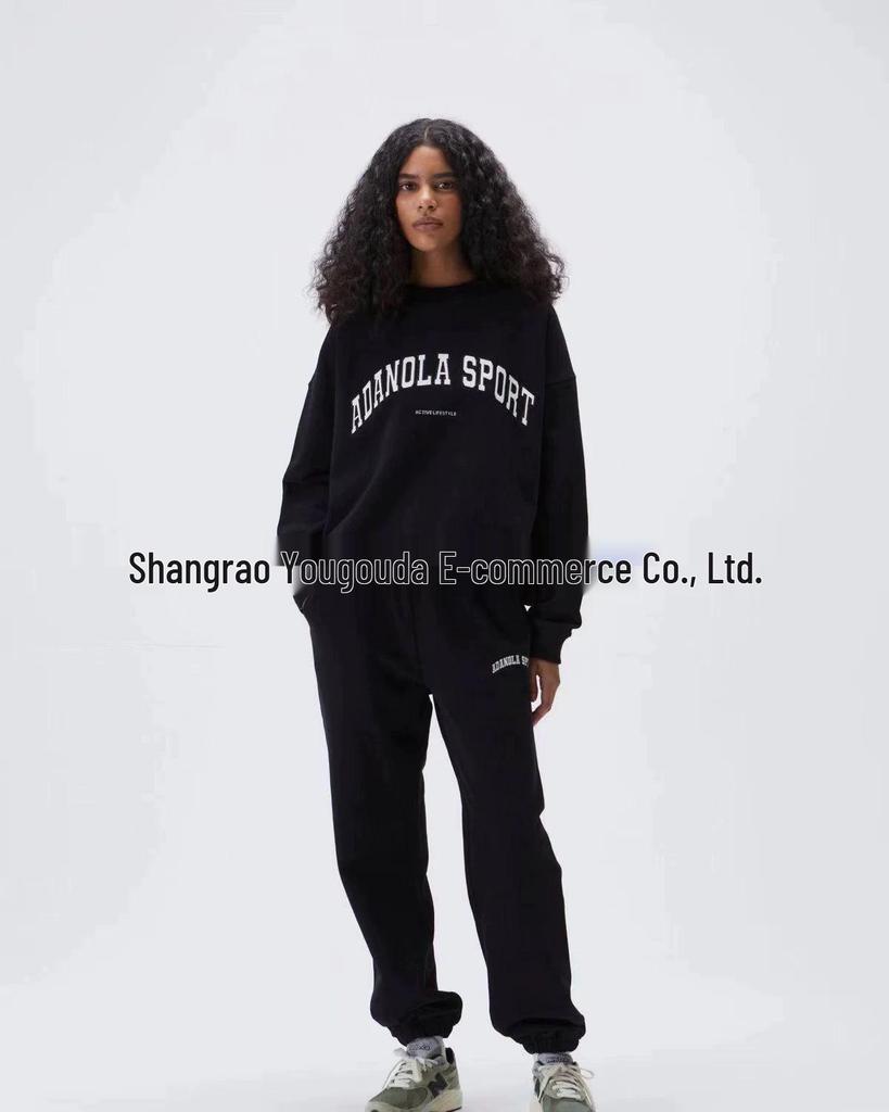 IN BLUE: England Trip Blogger Style Korean Cotton Loose Fit Lettered Pullover Hoodie Pair