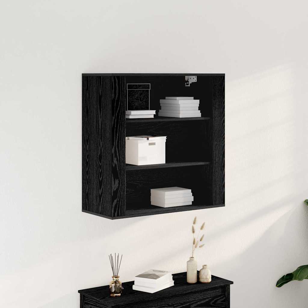 Wall Cabinet Black Oak Effect 80 x 33 x 80 cm Engineered Wood