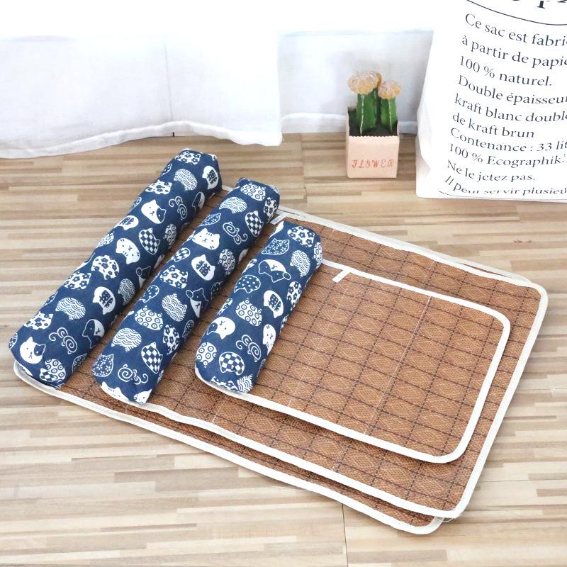 Pet Summer Cool Mat Nest Cushion - Rattan Woven Mat for Dogs & Cats