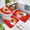 Delicious In Dungeon Toilet Mat 3-Piece SetU-Shaped Anti-Slip Bathroom Floor Mats with Bathtub Mat Soft Absorbent Non-Slip Toilet Rug